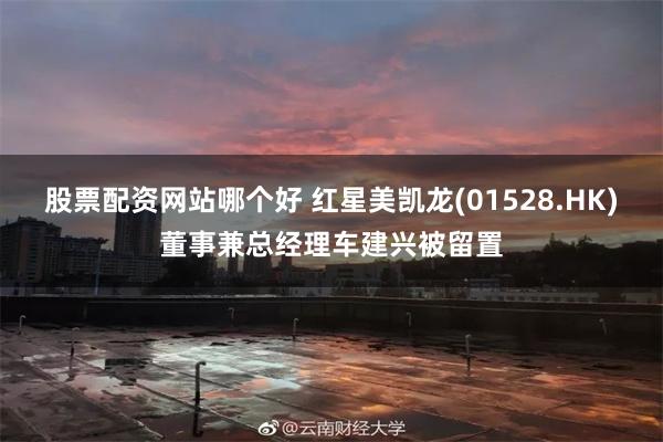 股票配资网站哪个好 红星美凯龙(01528.HK)董事兼总经理车建兴被留置